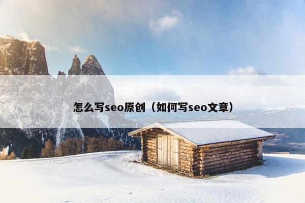 怎么写seo原创（如何写seo文章）