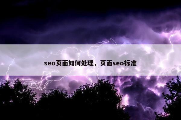 seo页面如何处理，页面seo标准