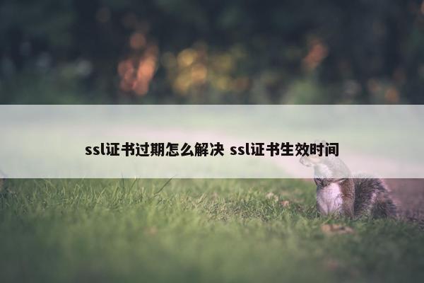 ssl证书过期怎么解决 ssl证书生效时间