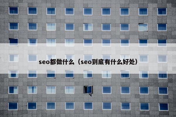 seo都做什么（seo到底有什么好处）