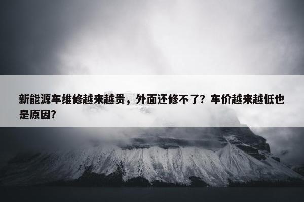 新能源车维修越来越贵，外面还修不了？车价越来越低也是原因？