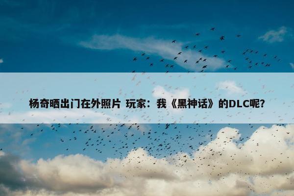 杨奇晒出门在外照片 玩家：我《黑神话》的DLC呢？