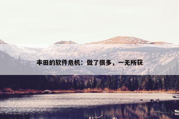 丰田的软件危机：做了很多，一无所获