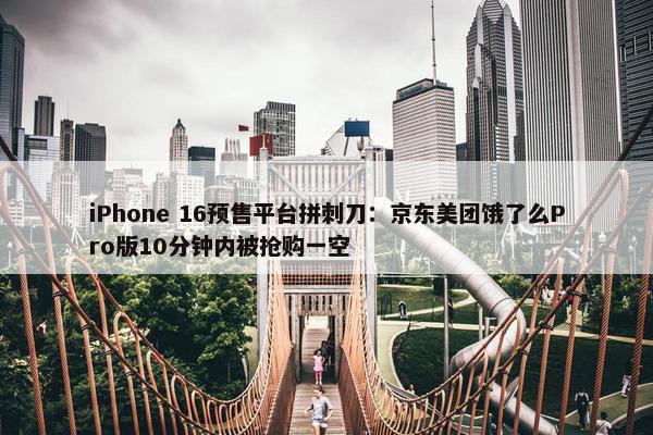 iPhone 16预售平台拼刺刀：京东美团饿了么Pro版10分钟内被抢购一空