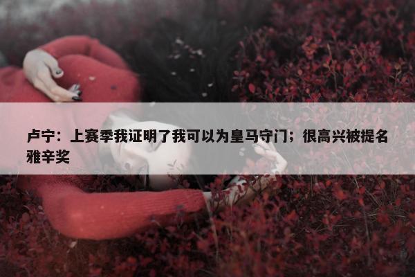 卢宁：上赛季我证明了我可以为皇马守门；很高兴被提名雅辛奖