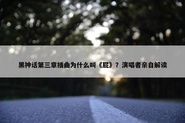 黑神话第三章插曲为什么叫《屁》？演唱者亲自解读