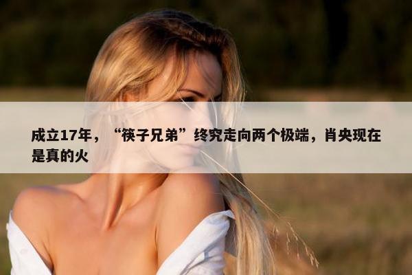 成立17年，“筷子兄弟”终究走向两个极端，肖央现在是真的火