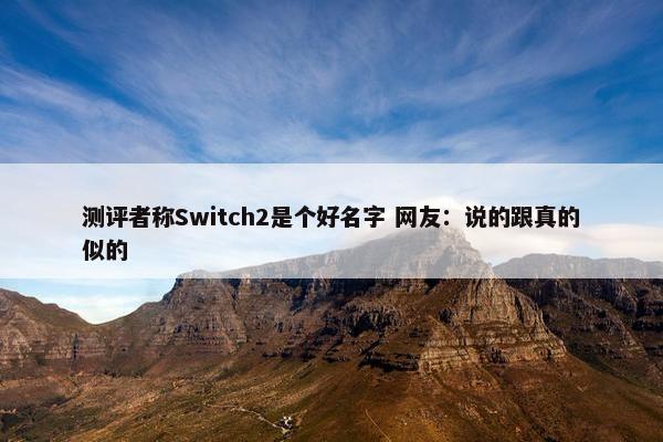 测评者称Switch2是个好名字 网友：说的跟真的似的