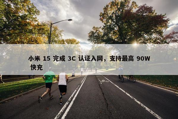 小米 15 完成 3C 认证入网，支持最高 90W 快充