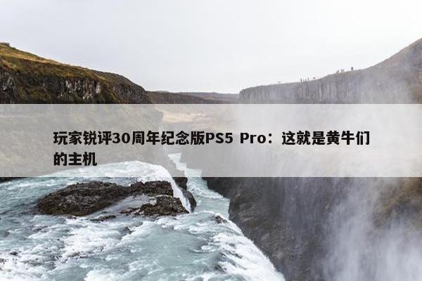 玩家锐评30周年纪念版PS5 Pro：这就是黄牛们的主机