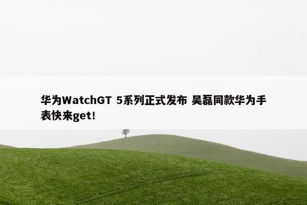 华为WatchGT 5系列正式发布 吴磊同款华为手表快来get！