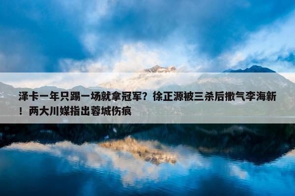 泽卡一年只踢一场就拿冠军？徐正源被三杀后撒气李海新！两大川媒指出蓉城伤痕