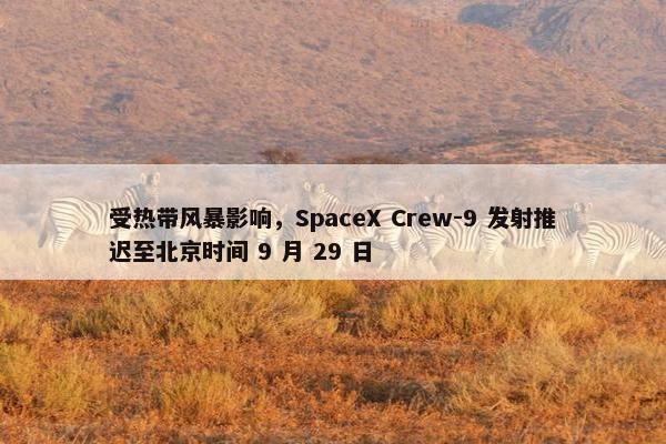 受热带风暴影响，SpaceX Crew-9 发射推迟至北京时间 9 月 29 日