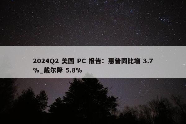 2024Q2 美国 PC 报告：惠普同比增 3.7%_戴尔降 5.8%