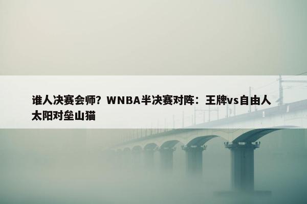 谁人决赛会师？WNBA半决赛对阵：王牌vs自由人 太阳对垒山猫