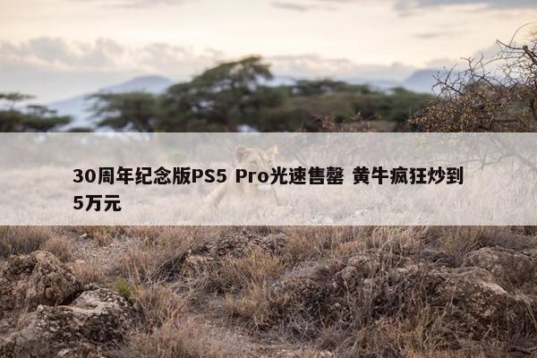 30周年纪念版PS5 Pro光速售罄 黄牛疯狂炒到5万元