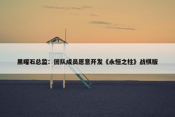 黑曜石总监：团队成员愿意开发《永恒之柱》战棋版