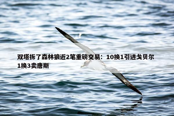 双塔拆了森林狼近2笔重磅交易：10换1引进戈贝尔 1换3卖唐斯