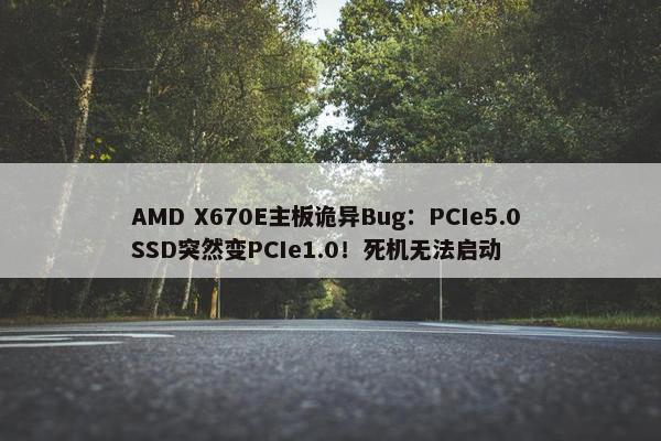 AMD X670E主板诡异Bug：PCIe5.0 SSD突然变PCIe1.0！死机无法启动