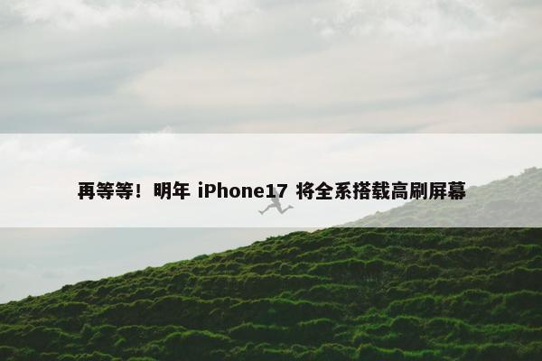 再等等！明年 iPhone17 将全系搭载高刷屏幕