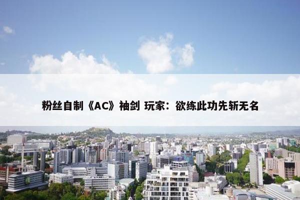 粉丝自制《AC》袖剑 玩家：欲练此功先斩无名