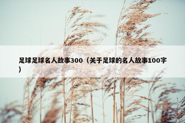 足球足球名人故事300（关于足球的名人故事100字）