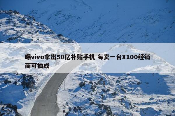 曝vivo拿出50亿补贴手机 每卖一台X100经销商可抽成