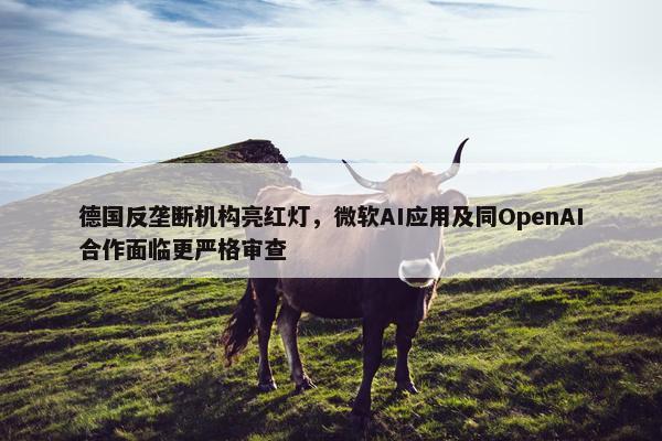 德国反垄断机构亮红灯，微软AI应用及同OpenAI合作面临更严格审查