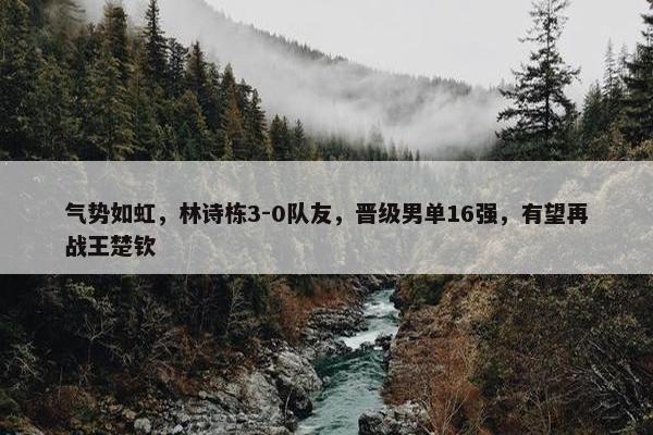 气势如虹，林诗栋3-0队友，晋级男单16强，有望再战王楚钦