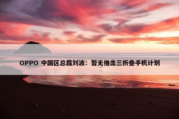 OPPO 中国区总裁刘波：暂无推出三折叠手机计划