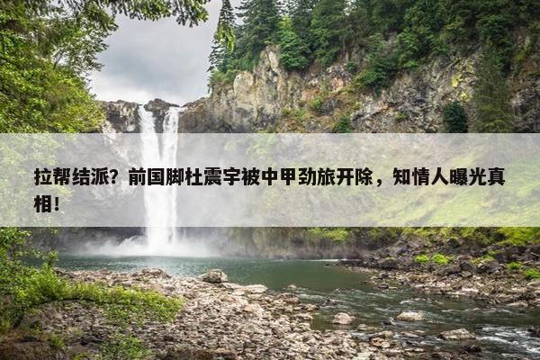 拉帮结派？前国脚杜震宇被中甲劲旅开除，知情人曝光真相！