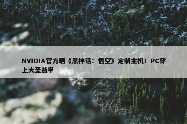 NVIDIA官方晒《黑神话：悟空》定制主机！PC穿上大圣战甲