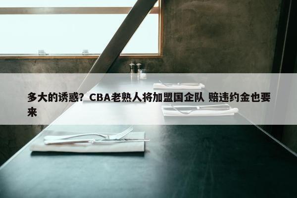 多大的诱惑？CBA老熟人将加盟国企队 赔违约金也要来