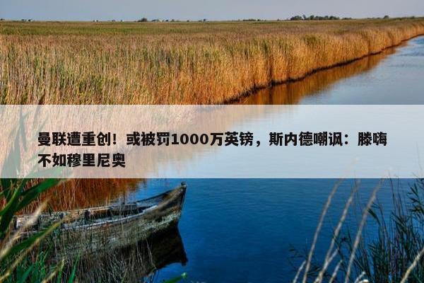 曼联遭重创！或被罚1000万英镑，斯内德嘲讽：滕嗨不如穆里尼奥