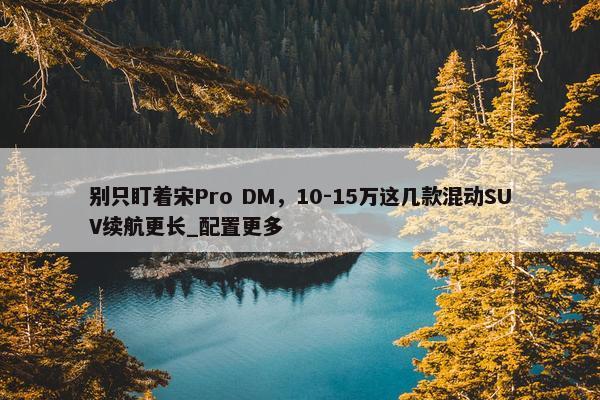 别只盯着宋Pro DM，10-15万这几款混动SUV续航更长_配置更多