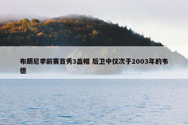 布朗尼季前赛首秀3盖帽 后卫中仅次于2003年的韦德