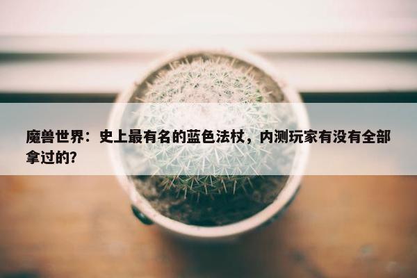 魔兽世界：史上最有名的蓝色法杖，内测玩家有没有全部拿过的？