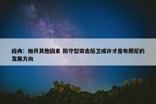 段冉：抛开其他因素 防守型突击后卫或许才是布朗尼的发展方向