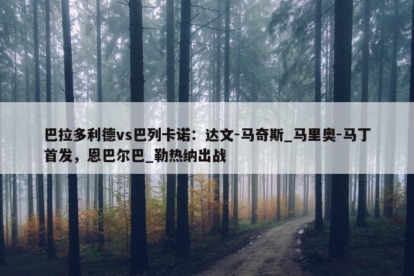 巴拉多利德vs巴列卡诺：达文-马奇斯_马里奥-马丁首发，恩巴尔巴_勒热纳出战