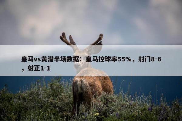 皇马vs黄潜半场数据：皇马控球率55%，射门8-6，射正1-1