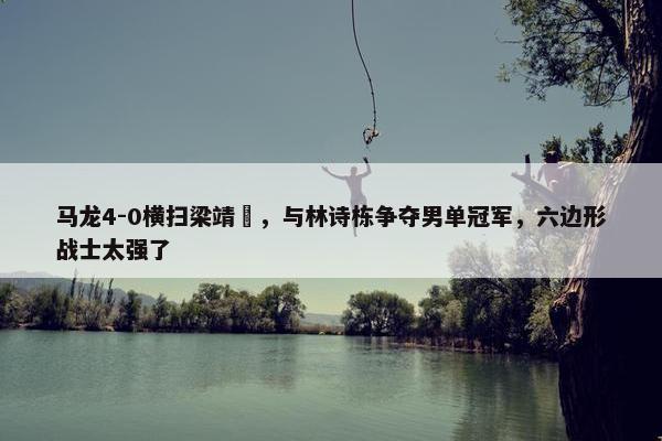 马龙4-0横扫梁靖崑，与林诗栋争夺男单冠军，六边形战士太强了