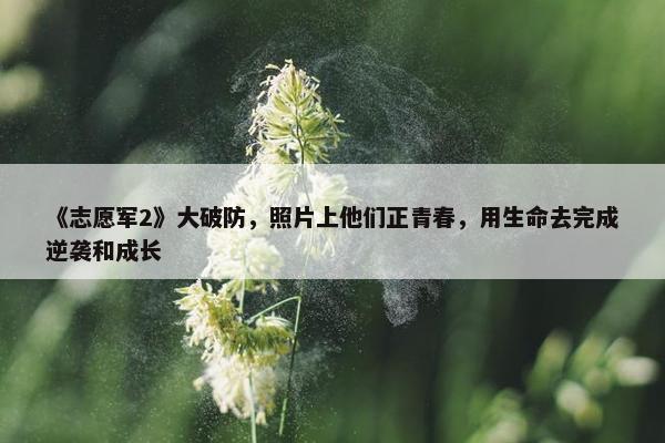 《志愿军2》大破防，照片上他们正青春，用生命去完成逆袭和成长