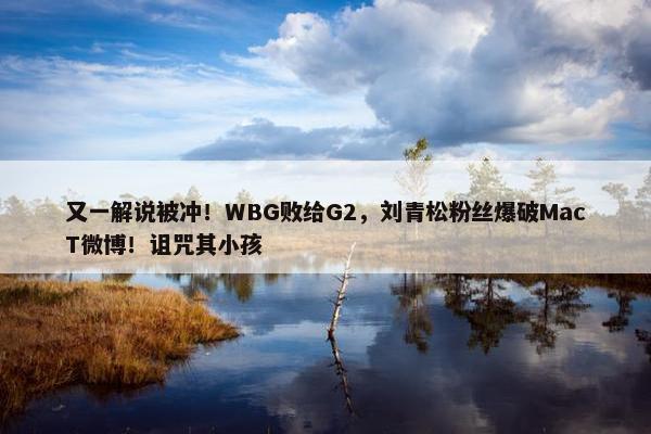 又一解说被冲！WBG败给G2，刘青松粉丝爆破MacT微博！诅咒其小孩