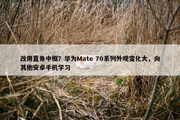 改用直角中框？华为Mate 70系列外观变化大，向其他安卓手机学习