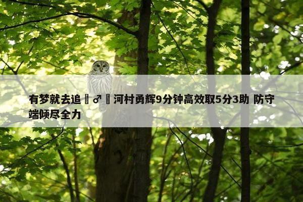 有梦就去追‍♂️河村勇辉9分钟高效取5分3助 防守端倾尽全力