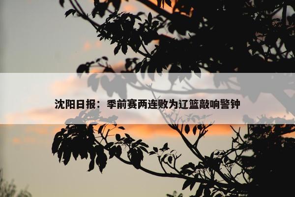 沈阳日报：季前赛两连败为辽篮敲响警钟