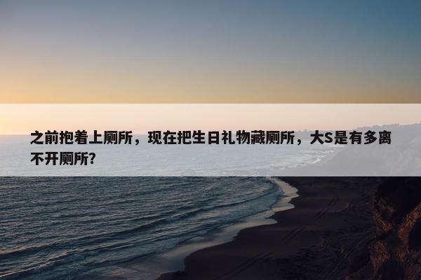 之前抱着上厕所，现在把生日礼物藏厕所，大S是有多离不开厕所？