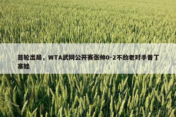 首轮出局，WTA武网公开赛张帅0-2不敌老对手普丁塞娃