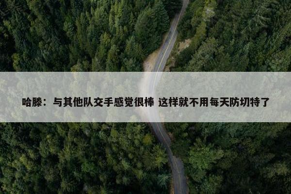 哈滕：与其他队交手感觉很棒 这样就不用每天防切特了