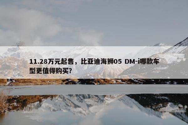 11.28万元起售，比亚迪海狮05 DM-i哪款车型更值得购买？